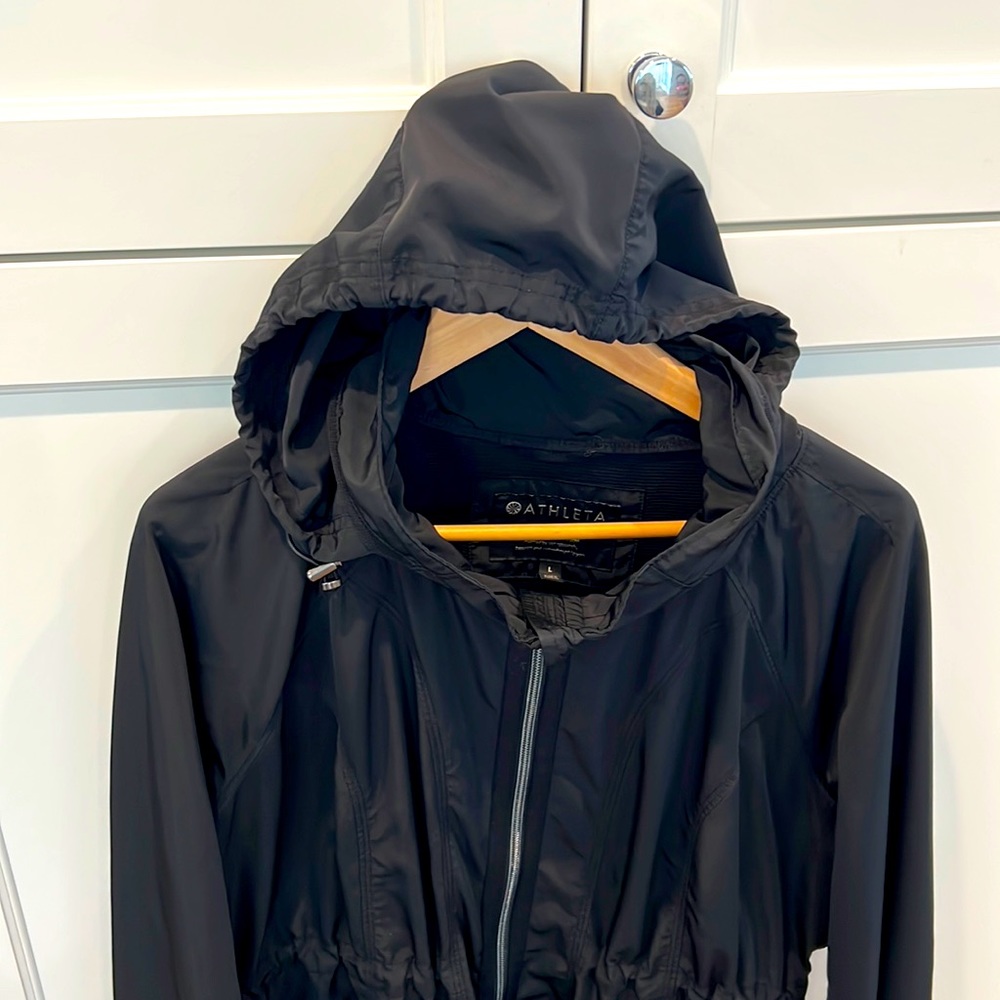Athleta rain jacket with hood, Size L